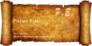 Palen Ede névjegykártya